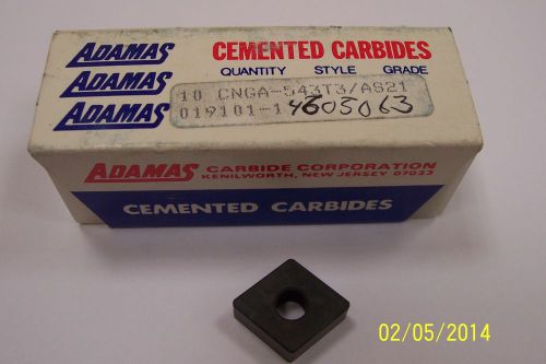 CNGA 543T3  Cemented  AS21 Adamas  Ceramic Grade Inserts (10)  (NEW)