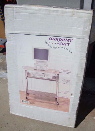 Brand New Computer Cart - Keyboard Tray - Casters - Storage Shelf