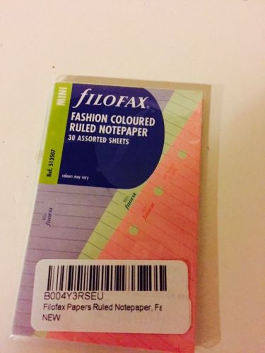 Filofax Mini Fashion Colured ruled notepaper