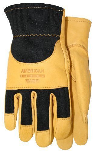 Midwest gloves and gear 175-l-az-6 mens smooth grain goatskin work glove with le for sale