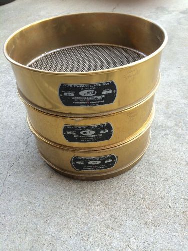 Brass tyler usa standard testing sieves 3/8 #6 #4 ws tyler gold panning for sale