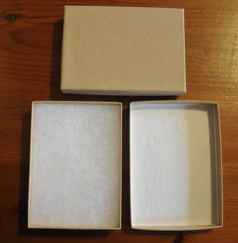 Lot of 48 Brown Kraft 5.75 x 3.75 x .875 Cotton Filled Gift Jewelry Boxes New