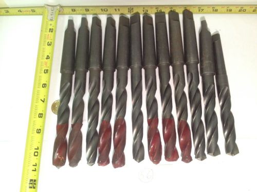 12 pcs. taper shank long drill bits 25/32&#034; new! for sale