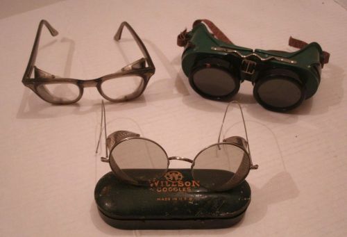 Vtg welsh, wilson &amp; 1 unknown welding goggles / steampunk l@@k for sale