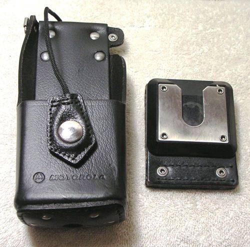 Motorola leather radio holster and belt clip for sale