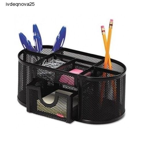 New rolodex oval office desk school dorm supply caddy organizer black pen holder for sale