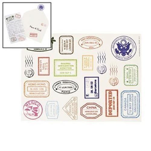 Passport Stamp Sticker Sheets