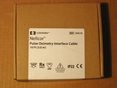 Covidien Nellcor Pulse Oximetry Interface Cable 10&#039; #DOC10