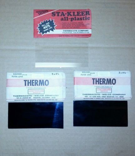 VTG lot 2 GLASS THERMO thermacote T5H  Welding Helmet Filter Plate 1 plastic clr