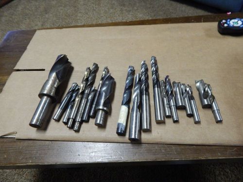 Twist Drill Bits lot of 19 pcs 21/32&#034; to 1.70&#034; several with modified tips