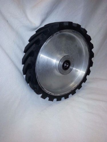 Knife making:10&#034; x 2&#034; rubber contact wheel 1/2&#034; bearings for belt sander for sale