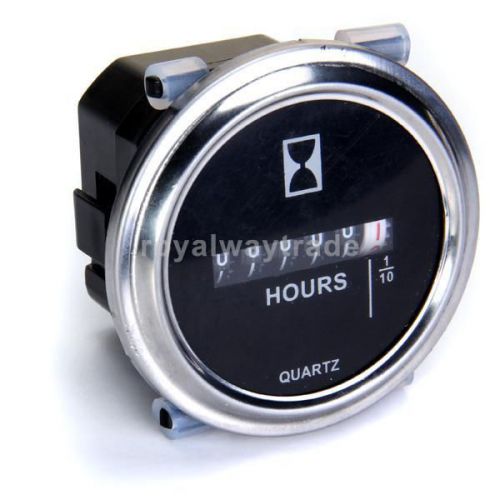 Waterproof Hour Meter 6 to 80 Volts DC High Accuracy Round Silvery Trim Ring