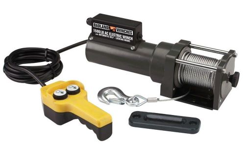 Powerful Handy 1500 lb Capacity 120 Volt AC Electric Winch With Remote Control