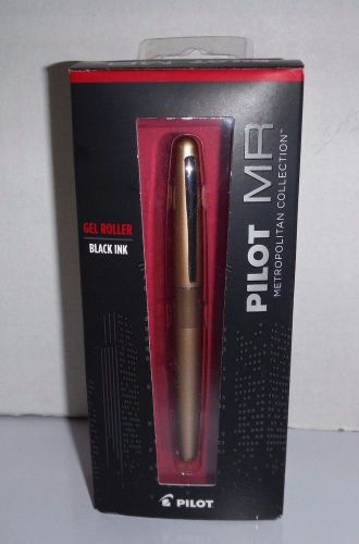 Pilot MR Metropolitan Collection Gold Gel Roller Black Ink Pen NEW