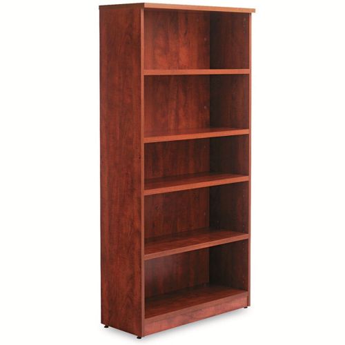 Alera® Valencia Series Bookcase, Five-Shelf, 31w x 14d x 65h Real Mahogany Wood*