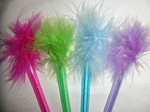 Dazzling Toys Marabou Feather Pens - 2 Dozen, Assorted Colors