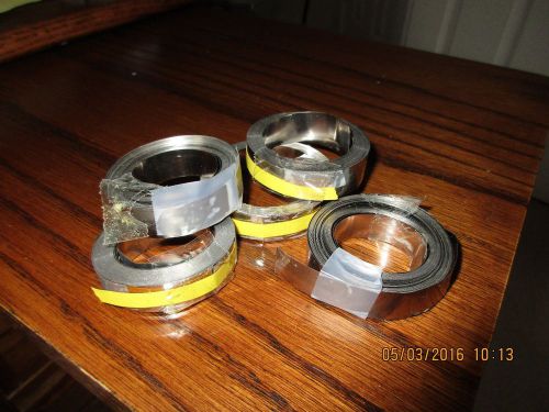 5 ROLLS  DYMO LABELING TAPE  ALUM  1/2&#034; x  APPROX 12 FT   &#034;NON - ADHESIVE&#034;