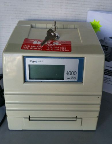 Pyramid 4000 Electronic Totalizing Time Clock Machine /Payroll Recorder Free SH