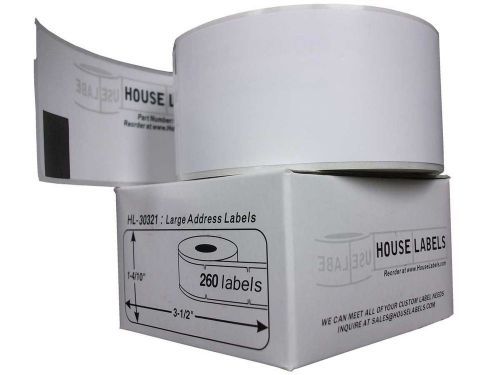 Houselabels 1.4 x 3.5 inches dymo-compatible 30321 large address labels 1 rol... for sale