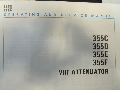 HP 355C/D/E/F VHF Attenuator Operating and Service Manual