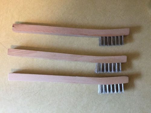 Wire Brush, Wooden Handle 6&#034; Tooth Brush, Stainless Steel 12 Pack