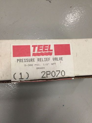 Teel 2P070 Pressure Relief Valve, 1/2&#034; NPT, 0-300 psig, Brass