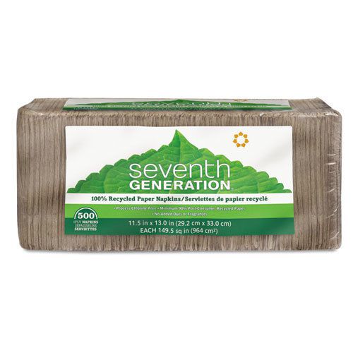 Seventh generation 100% recycled napkins, one-ply luncheon napkins, 11-1/2 x 15 for sale