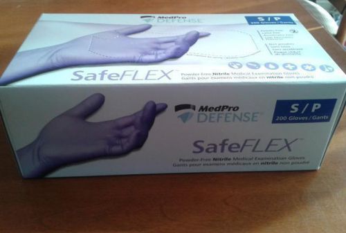 SafeFlex Medpro Defense Powder Free Nitrile Medical exam Gloves- NEW box of 200