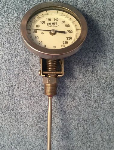 Palmer all star bi-metal thermometer 3&#034; dial 4&#034; stem all angle safety glass dial for sale