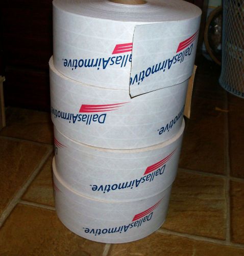 4 NEW ROLLS REINFORCED WATER ACTIVATED PAPER GUMMED TAPE,2.75&#034;  X  450&#039;