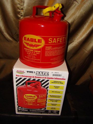 EAGLE UI-50S Type I Safety Can, 5 gal., Red, 13-1/2In H