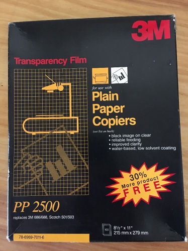 3M Transparency Film for Use with Plain Paper Copiers PP2500 OPEN BOX