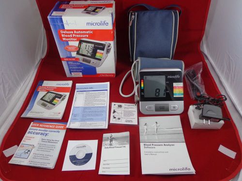MICROLIFE DELUXE AUTOMATIC BLOOD PRESSURE MONITOR BATTERY OR AC LARGE LCD SCREEN