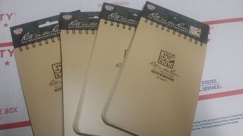 946t rite in the rain top spiral notebook tan set of 4 *new*- for sale