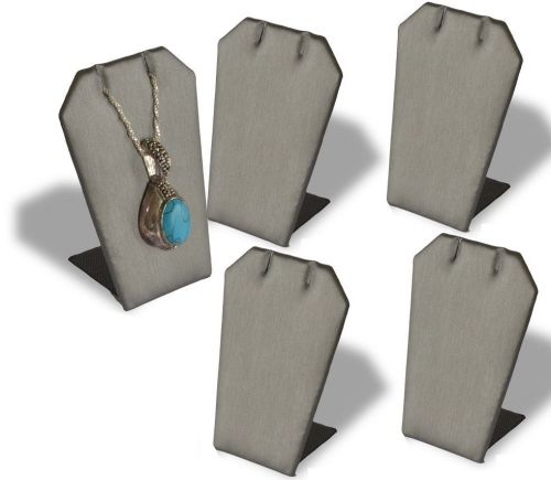 LOT OF (5) GREY EARRING DISPLAY METAL BASE PENDANT STAND JEWELRY DISPLAY 3 1/4&#034;T