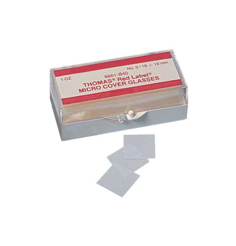Thomas 22X22-1-602757 Glass Square Red Label Cover, 22mm Length, 22mm Width, 1mm