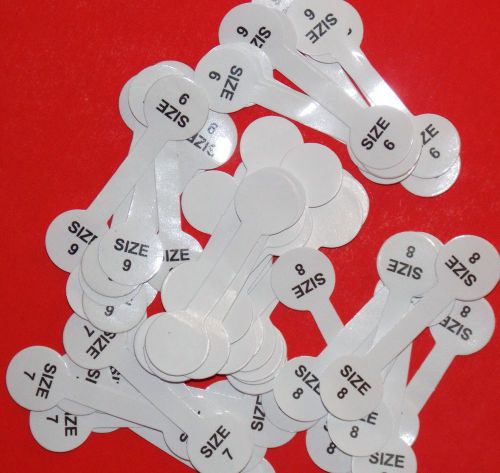 Mix50 pcs(10ea) size 6,7,8,9 &amp; Blank.Ring Stick Tags Jewelry Display Fast USA