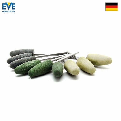 9X Dental Lab Silicon Polisher Grinding Head Rubber with Shank Germany EVE
