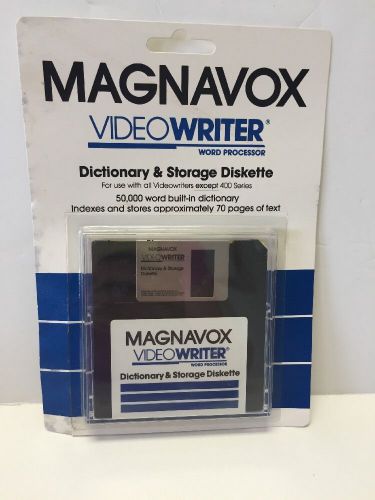 MAGNAVOX VIDEOWRITER Word Processor Dictionary &amp; Storage Diskette Sealed