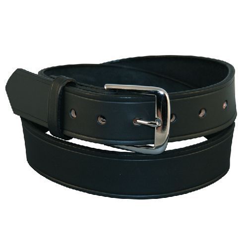 Boston Leather 6582-1-42B Black Plain Brass Off Duty Garrison Belt 42&#034;
