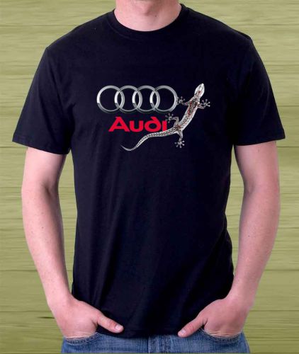 New !!! Audi Quattro Rally Racing Logo Men&#039;s Black T Shirt Size S to 3XL