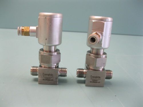 Lot (2) 3/8&#034; swagelok ss-bn8s6-2c high purity bellows-sealed valve l5 (1944) for sale
