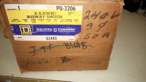 SQUARE D PQ-3206 NEW IN BOX 60A 240V 3P FUSED BUSWAY SWITCH SEE PICS SHELF &#034;C&#034;