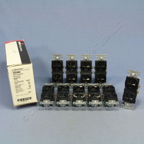 10 cooper black commercial duplex outlet receptacles nema 5-20r 20a 125v cr20bk for sale