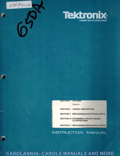TEKTRONIX Manual 650A SERIES