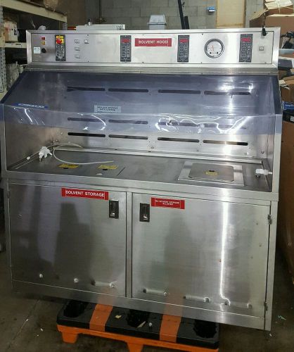 Stainless 69&#034; lab fume hood solvent base cabinet wet ultrasonic 3 tank for sale
