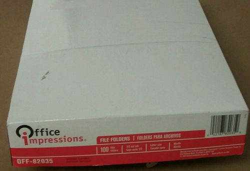 Office impressions 100ct manila file folders for sale