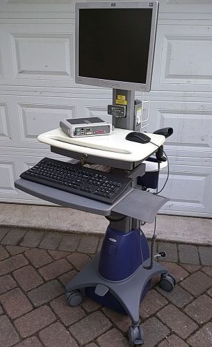 Ergotron sv21 styleview medical emr healthcare laptop cart + wyse pc + monitor for sale
