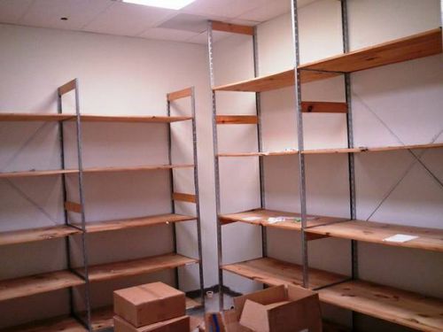 Backroom shelving retail wood storage shelves used store fixtures liquidation for sale
