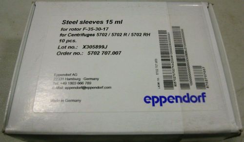 Eppendorf 10 x 15 ml steel sleeves for rotor f-35-30-17 serial # 5702 707.007 for sale